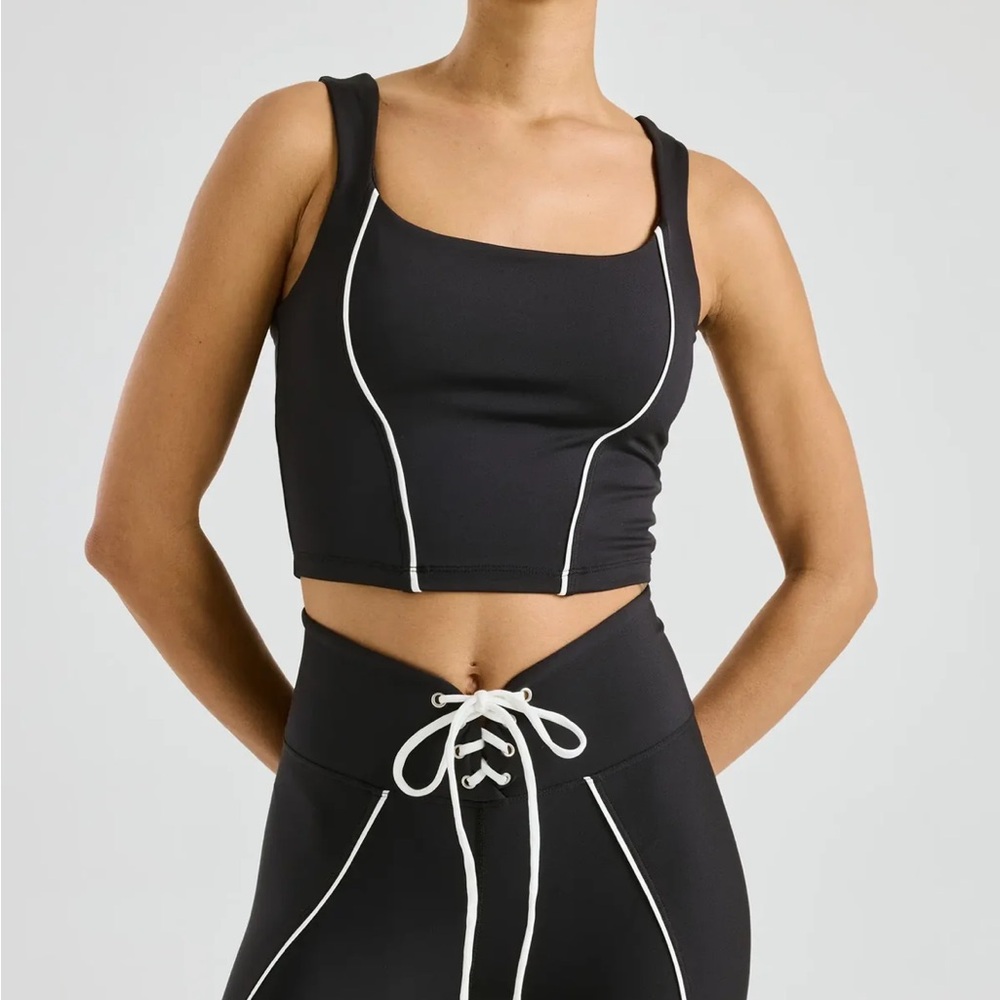 Year of Ours “The Field” Black Leggings and Corset Top Set